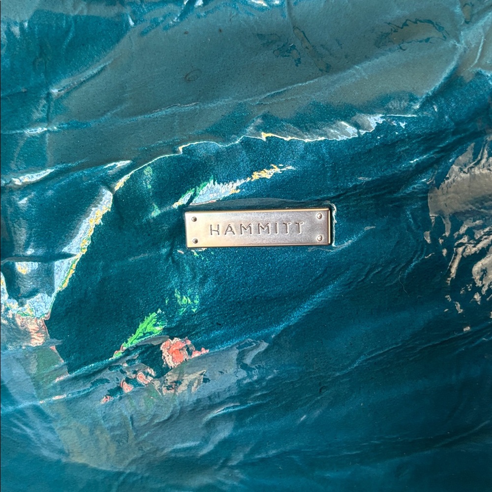 Hammitt Bryant Medium 2023 Season Exclusive - Dipped Teal Crinkled Patent RARE - Picture 3 of 14